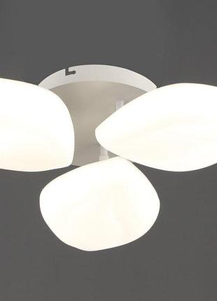Люстра потолочная светодиодная valeso 3 плафона led 36w белый сталь акрил 3000k+6500k yh1411/3