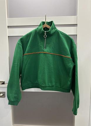 Cropp s зелений світшот короткий стильний вільний