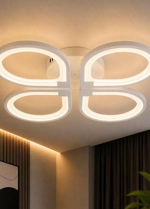 Люстра стельова світлодіодна valeso 1143/4, led 104w, з пультом, білий