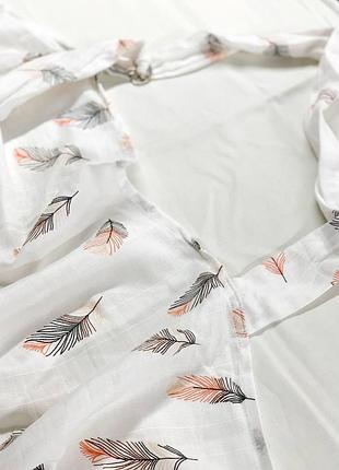 Муслінова накидка для годування з чохлом квіті
