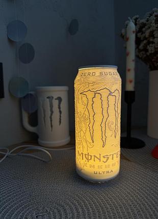Настільний світильник у вигляді енергетика, monster