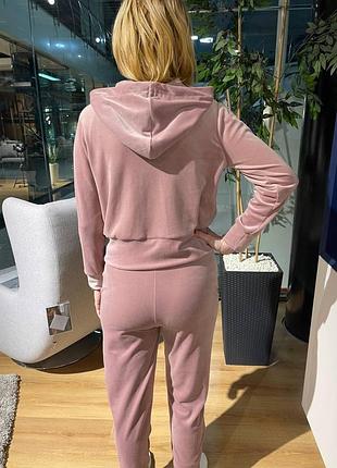 Велюровый костюм кофтой и штаны пудра розовая, xxl