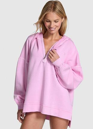Женское худи victoria's secret (912831432611) campus fleece tunic hoodie xs розовое