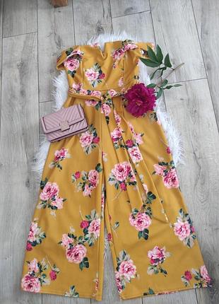 Ефектний квітковий комбінезон-кюлоти new look , розмір 12