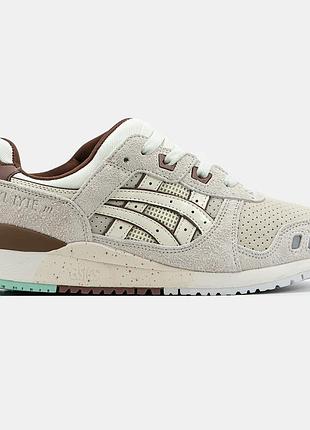Женские кроссовки asics gel-lyte iii бежевые оригинальные 39