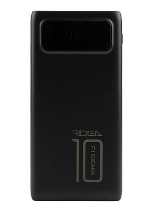 Универсальная мобильная батарея power bank ridea rp-d10l phoenix10 10w digital display + lamp 10000 mah черный