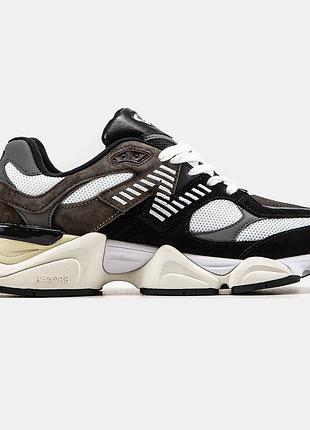 Чоловічі кросівки new balance 9060 black/browm чорні з білою підошвою оригінальні