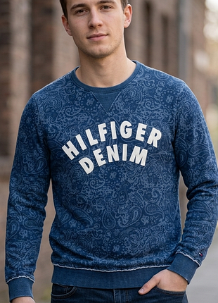 Світшот hilfiger denim indigo printed sweatshirt