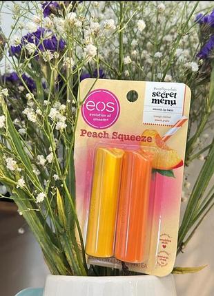 Бальзам для губ от американского бренда eos peach squeeze