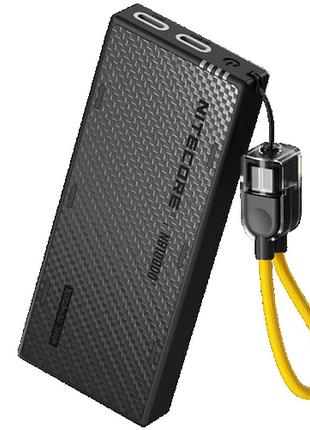 Зарядное устройство power bank 10000 mah nitecore nb10000 gen4 qc 3.0, 2xusb-c