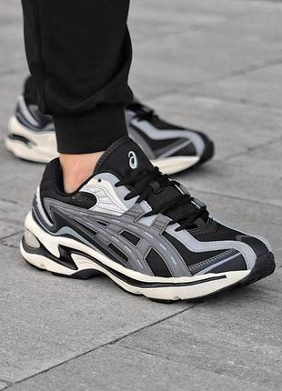 Термо кроссовки мужские зимние asics gel-preleus черно-белые кожаные, асикс гель с влагозащитой зима 44 (28см)