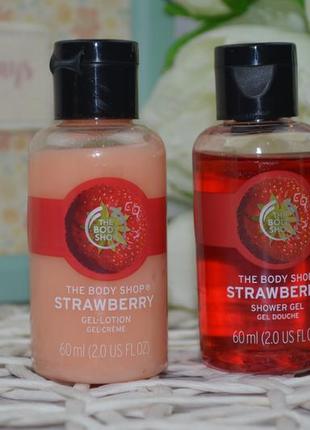 Фірмовий набір лосьйон і гель для тіла полуниця strawberry the body shop3 фото