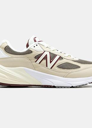 Чоловічі кросівки new balane 990v6 x loro piana бежеві оригінальні