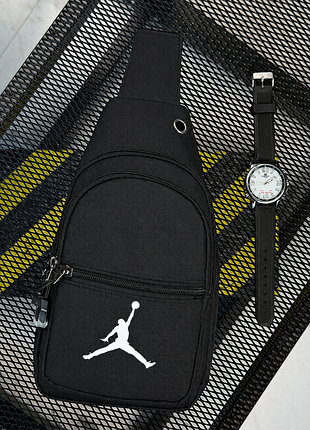 Сумка через плече слинг jordan black