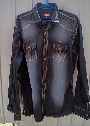 Мужская коттоновая рубашка armani jeans.