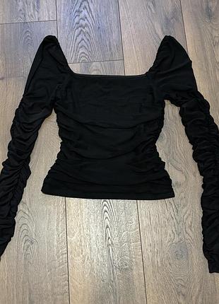 Блуза кофтинка жіноча shein s чорна в сітку