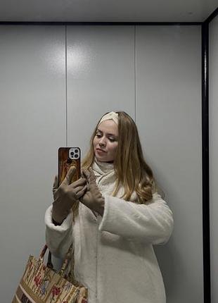 Еко шуба жіноча біла