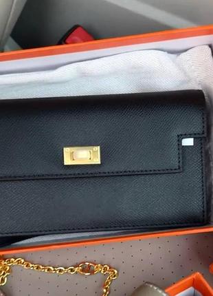 Сумка клатч-кошелек hermes kelly to go кожаная 3 в 1