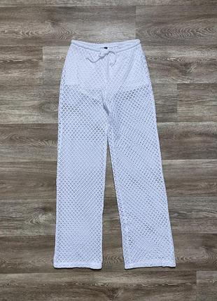 Білі пляжні штани з шортиками h&m, розмір xs