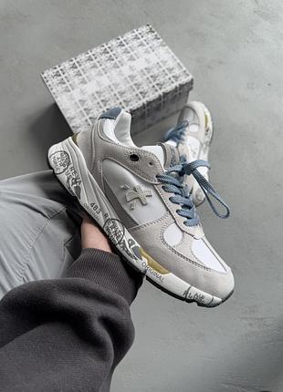 Сірі чоловічі кросівки premiata uomo mase grey white х преміата 44