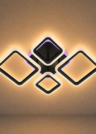 Люстра светодиодная акриловая sirius li8822/2 bk (rgb) 84w+8w