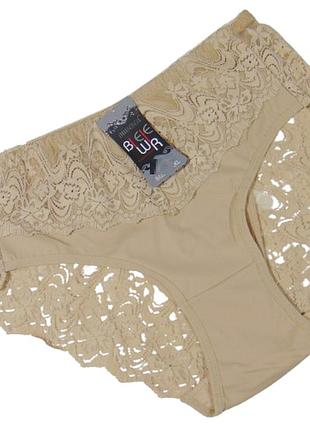 Трусики микрофибра с кружевом 5xl капучино biweier 2123
