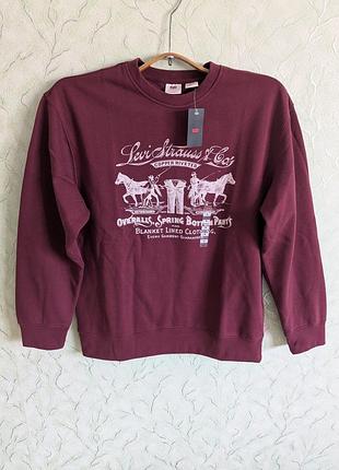Новый оригинальный свитшот levi's relaxed graphic crewneck sweatshirt размер s-m мужской