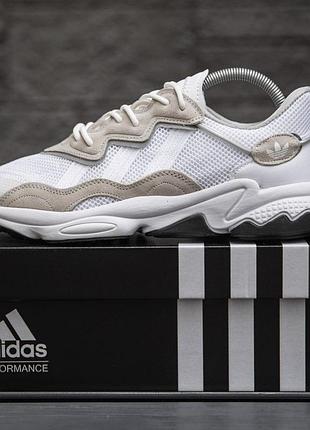 Мужские кроссовки adidas ozweego белые кроссы адидас для мужчин удобные стильные повседневные замша/ткань 45