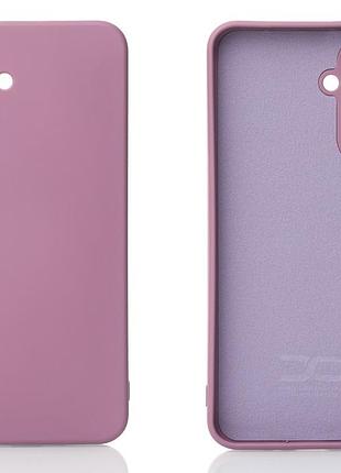 Матовый силиконовый чехол на samsung a37 сиреневый с микрофиброй