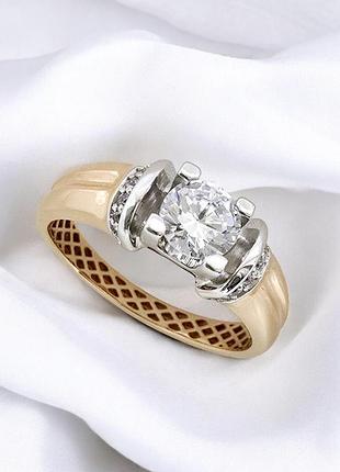 Золота каблучка air gold харківська ювелірна фабрика (16.5р.) 700401-2к 16.5, 2.26