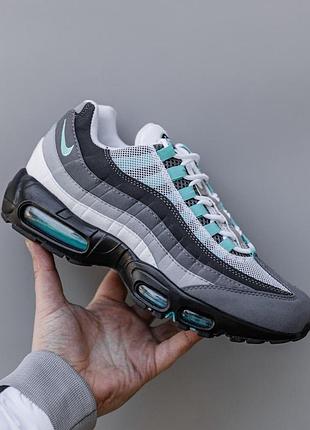 Серые мужские кроссовки nike air max 95 mint grey black х эйр макс 41