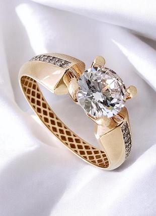 Золота каблучка air gold харківська ювелірна фабрика (18р) 700329-2к 18, 2.06