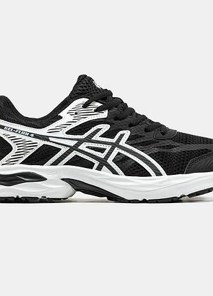 Мужские кроссовки asics gel-flux 4 черный белый оригинальные 38