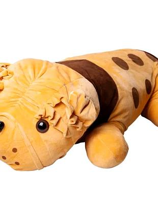 Игрушка-подушка с пледом коралловый флис 120*160 см для дома рыжий ku-730