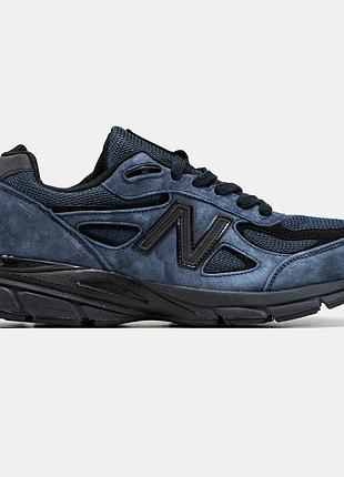 Мужские кроссовки new balance 990v4 темно синие оригинальные 41