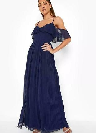 Новое макси платье boohoo occasion синего цвета