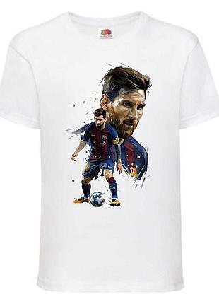 Футболка футбол лионель месси (lionel messi 001) белая, 104-116-128-140-152-164 размер