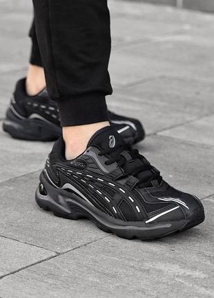 Термо кроссовки мужские зимние asics gel-preleus черные кожаные, асикс гель с влагозащитой 44 (28см)