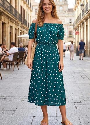 Легкое летнее платье миди в горошек next beachwear (размер m -l/97 12)