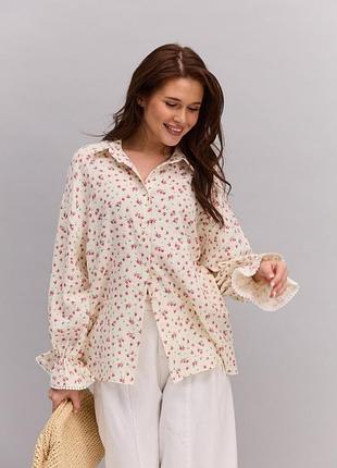 Акція легка сорочка блуза з мусліну oversize