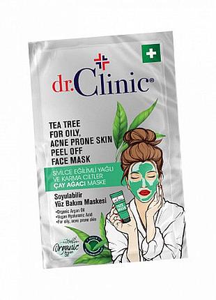 Маска dr.clinic для лица с растительным маслом чайного дерева tea tree mask - sachet, 12 мл.