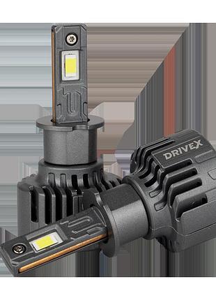 Led лампи автомобільні drivex led лампи серії al-15 h3 65w 9-60v 5.5k к-т.