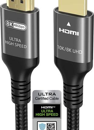 Ubluker - hdmi 2.1 кабель 7.6 метра, 10k 8k 4k, 48 гбит/с, сверхскоростной hdmi 2.1 кабель 4k 120 гц 144 гц 2k 165 гц 8k 60 гц