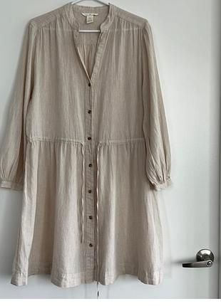 Льняное платье мини h&amp;m