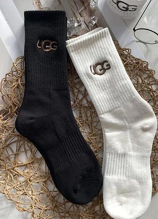 Жіночі теплі шкарпетки ugg, шкарпетки угг універсальний розмір (36-41) білі та чорні