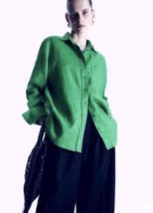 Яркая рубашка из смесовой ткани от h&m