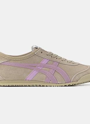 Женские бежевые кроссовки asics onitsuka tiger mexico 66 beige pink х асикс 37