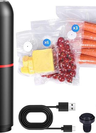 Airmsen ax002s - ручной вакууматор для продуктов с 11 пакетами, портативный, аккумуляторный 1200 мач от usb