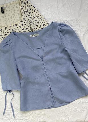 Блуза zara льняная