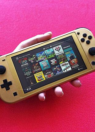 Прошитая nintendo switch lite hyrule edition 32+128 gb kefir подержанная (чепированная)